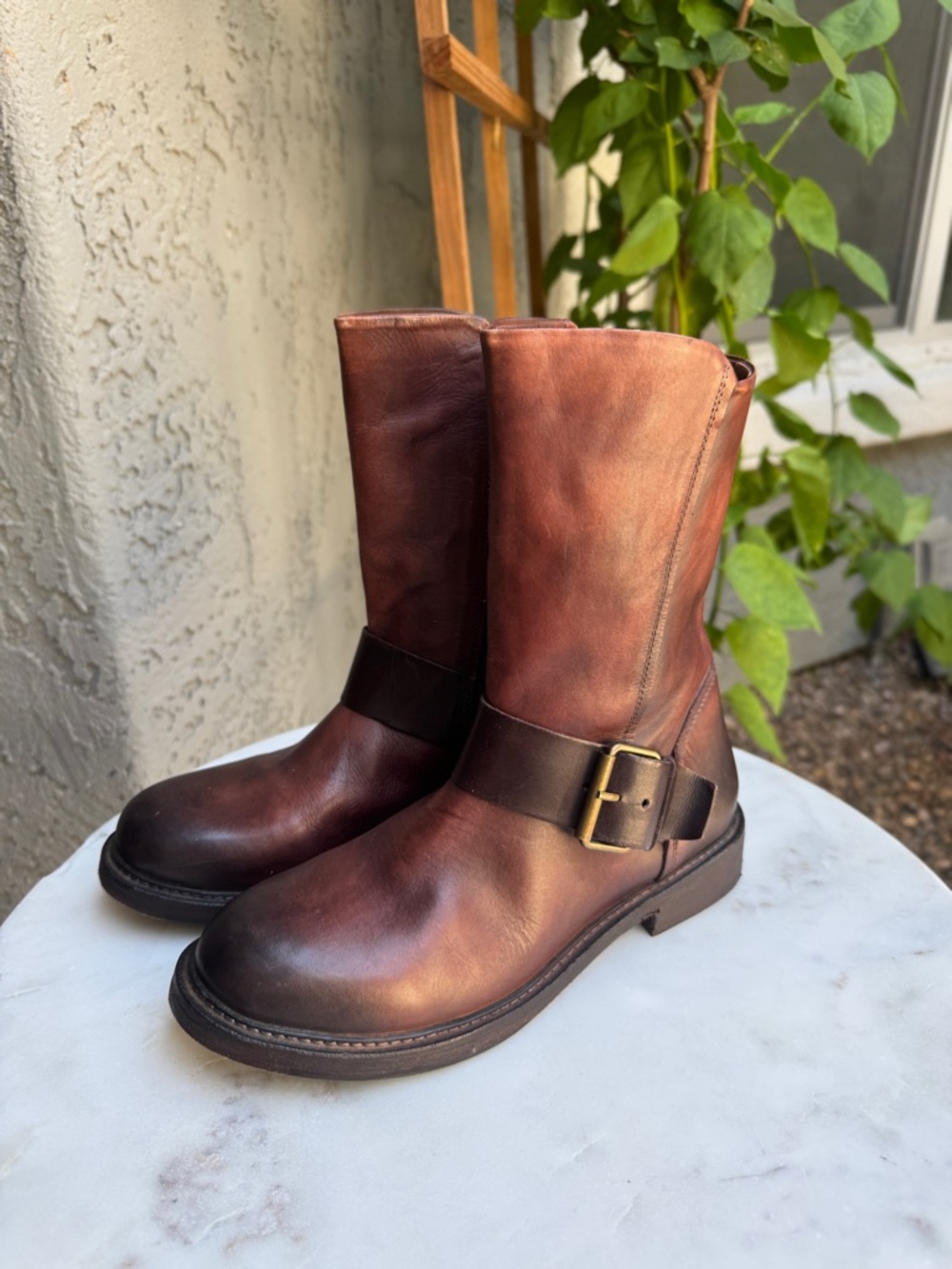 Vintage Foundry Co. Anya Leather Biker Boots